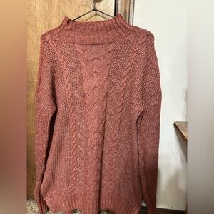 Women's Cable Knit Sweater - Pink